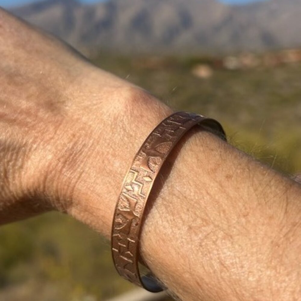 Solid Copper Thunderbird Embossed Cuff Bracelet - image 7